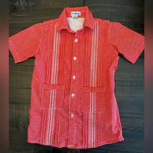 Blue Quail Little Girls Guayabera Red White Dress 2T